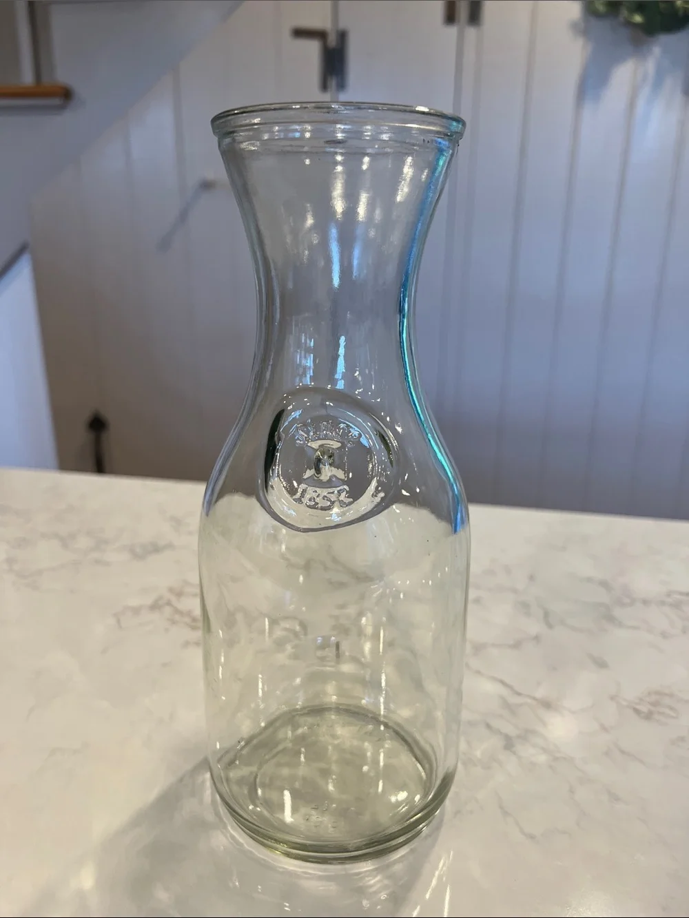 Vintage Clear Glass Water/Juice Carafe, Since 1852